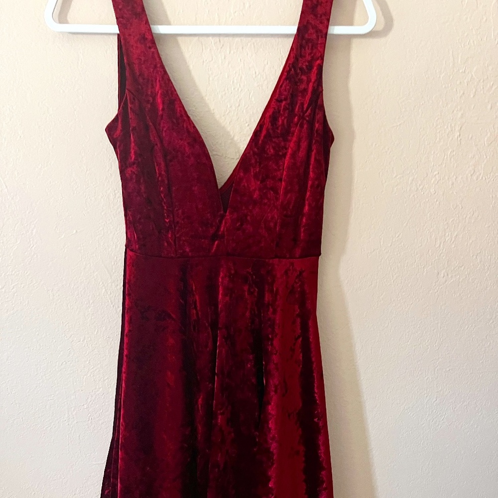 Maroon Velvet Dress
